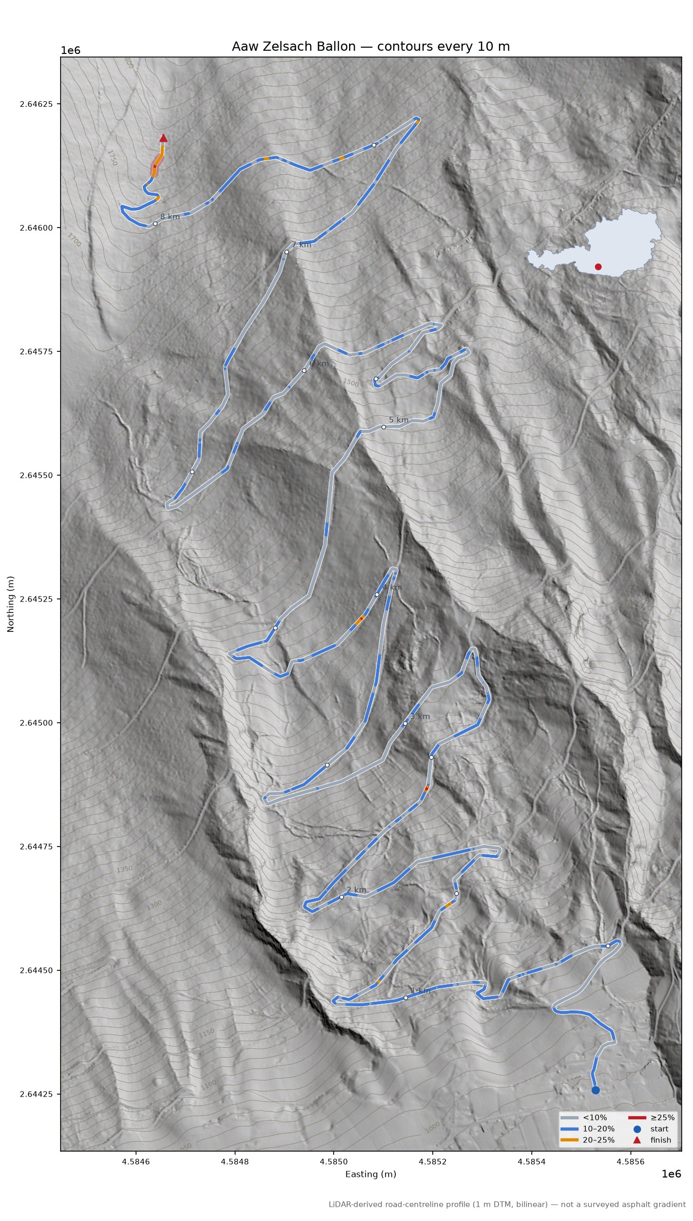 Aaw Zelsach Ballon LiDAR hillshade map with contours
