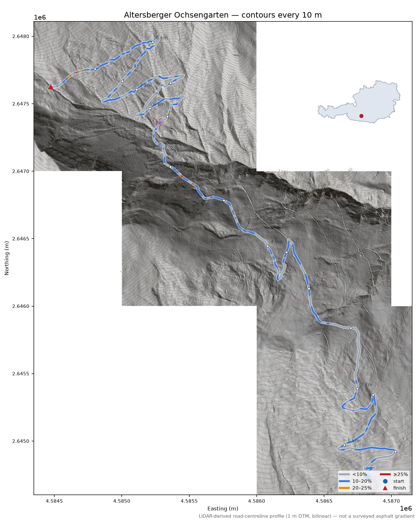 Altersberger Ochsengarten LiDAR hillshade map with contours