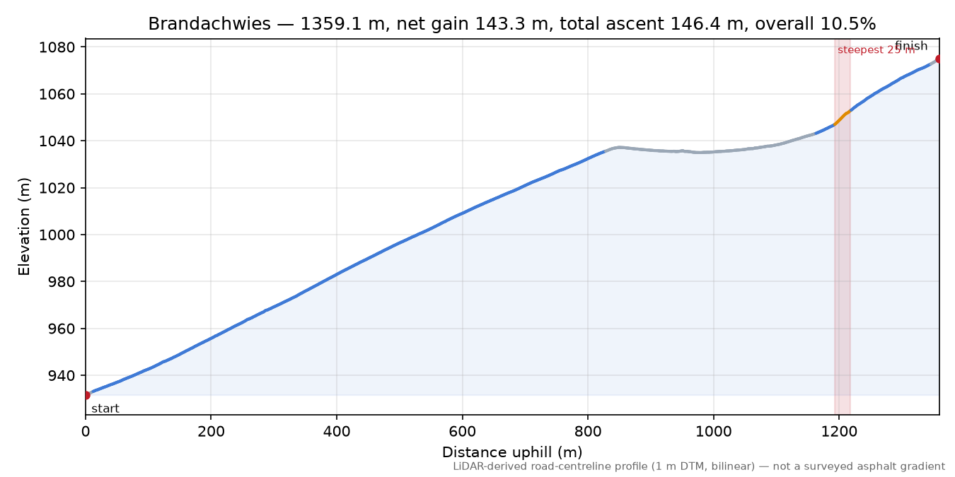 Brandachwies elevation profile