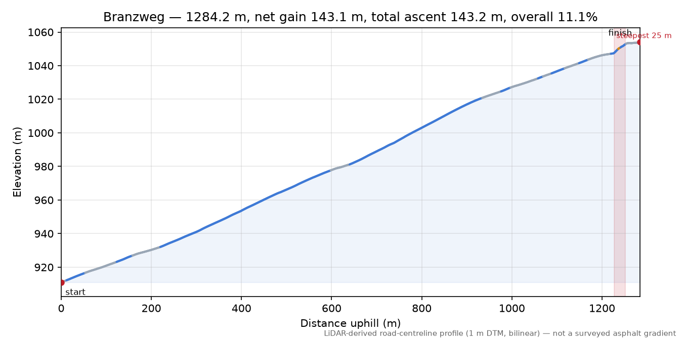 Branzweg elevation profile
