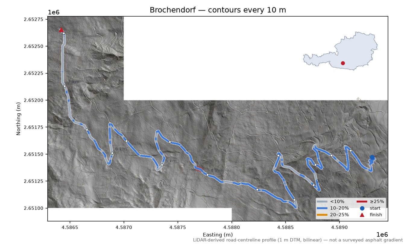 Brochendorf LiDAR hillshade map with contours