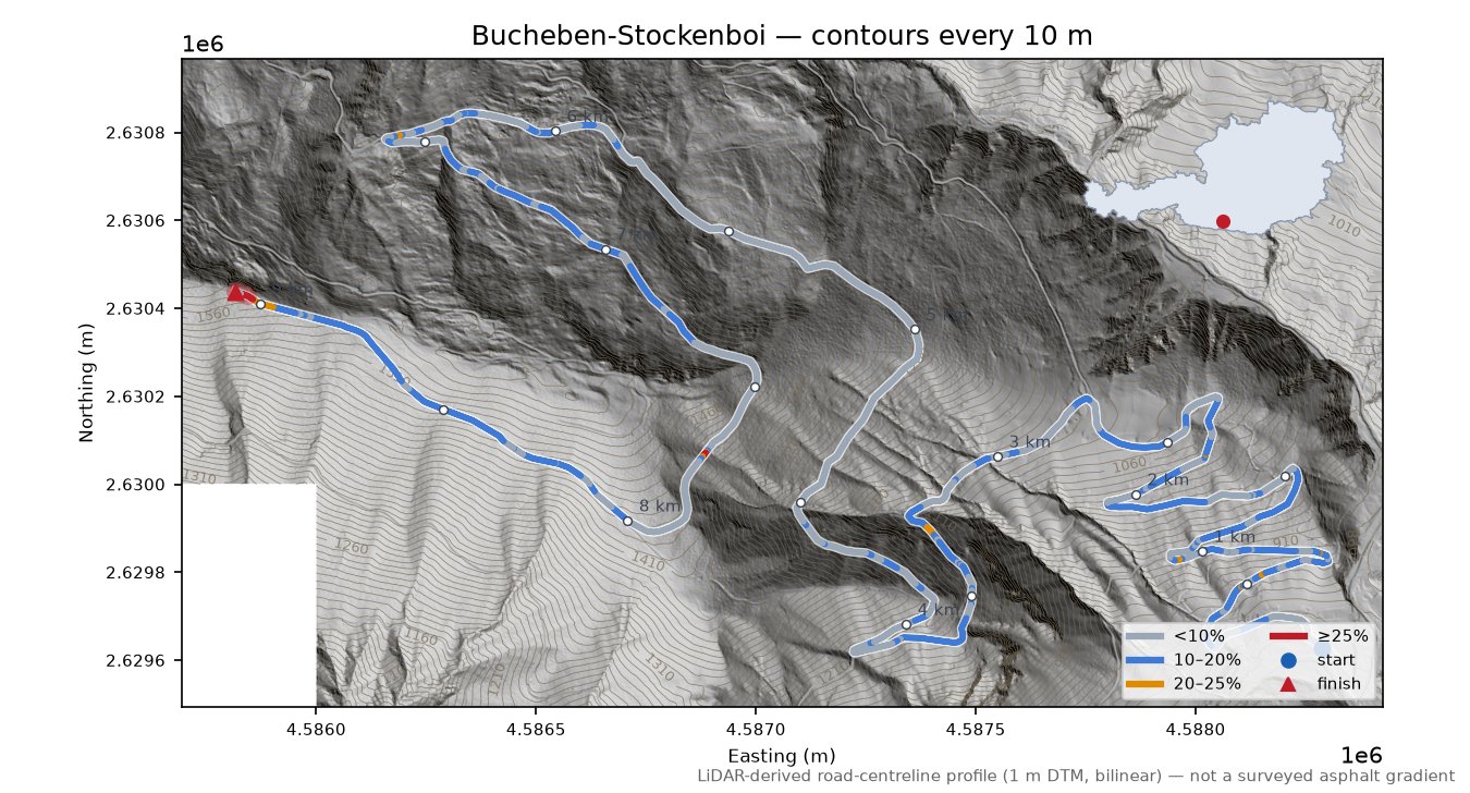 Bucheben-Stockenboi LiDAR hillshade map with contours