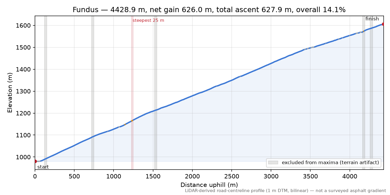 Fundus elevation profile