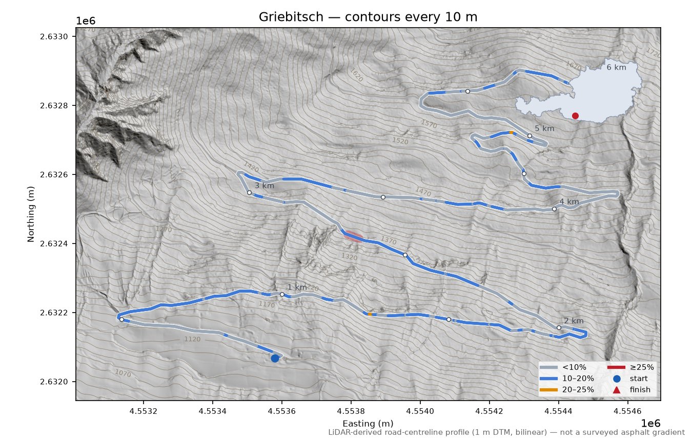Griebitsch LiDAR hillshade map with contours