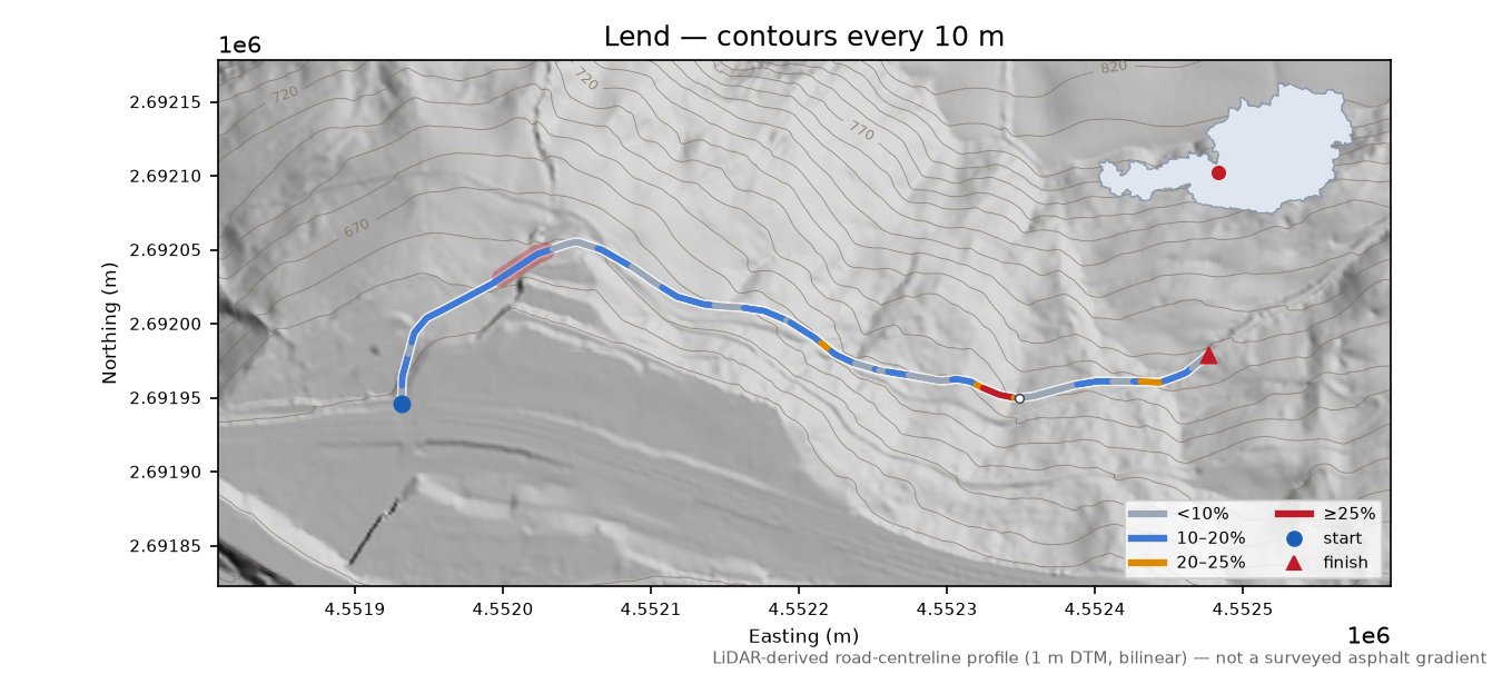 Lend LiDAR hillshade map with contours