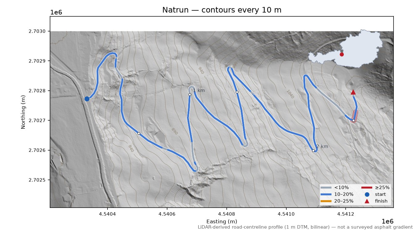 Natrun LiDAR hillshade map with contours