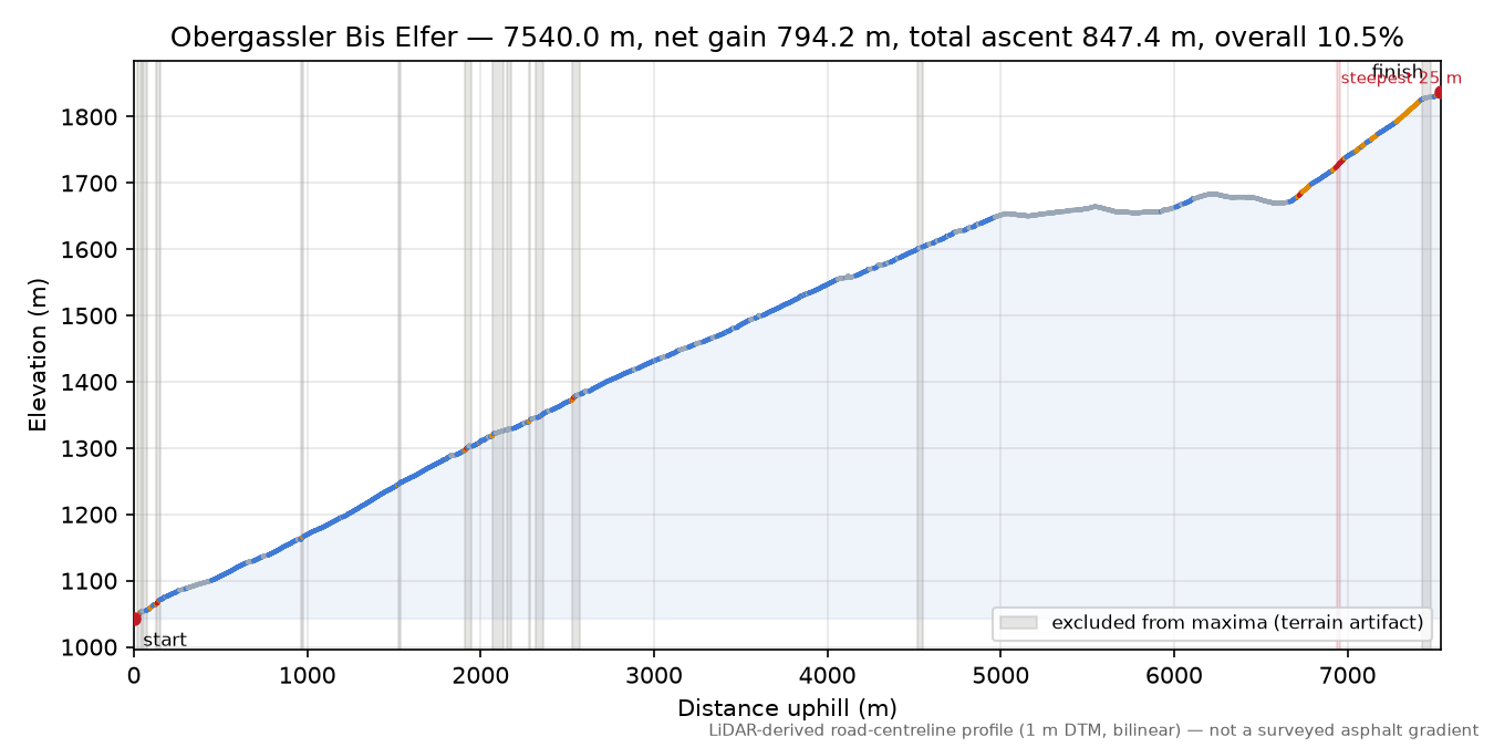 Obergassler Bis Elfer elevation profile