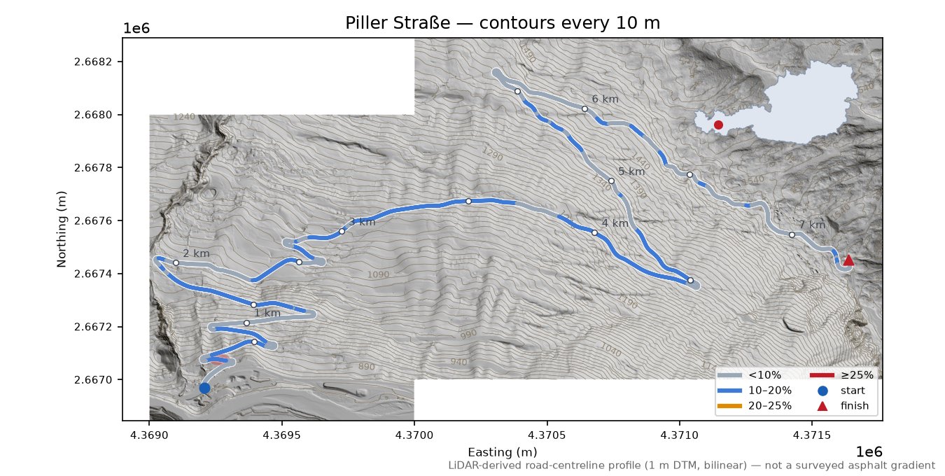Piller Höhe (west side) LiDAR hillshade map with contours