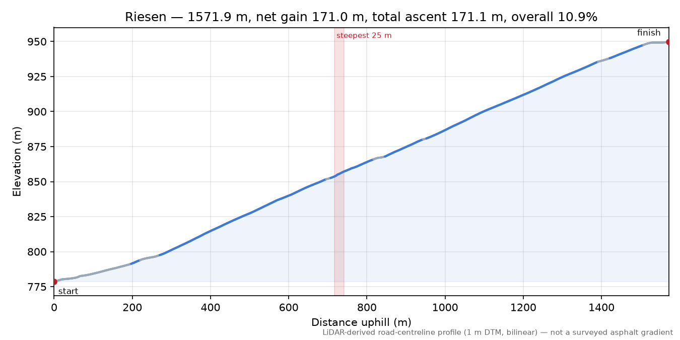 Riesen elevation profile