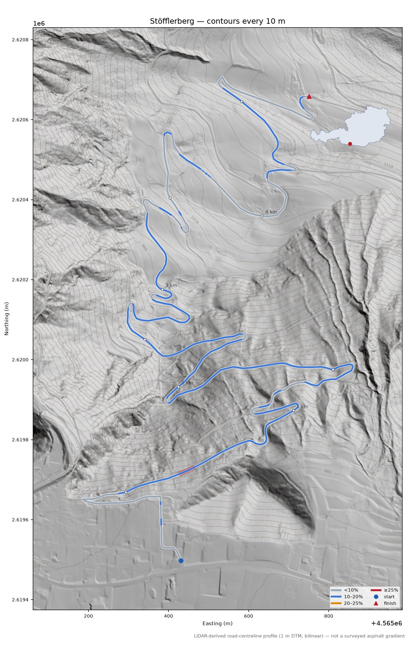 Stöfflerberg LiDAR hillshade map with contours