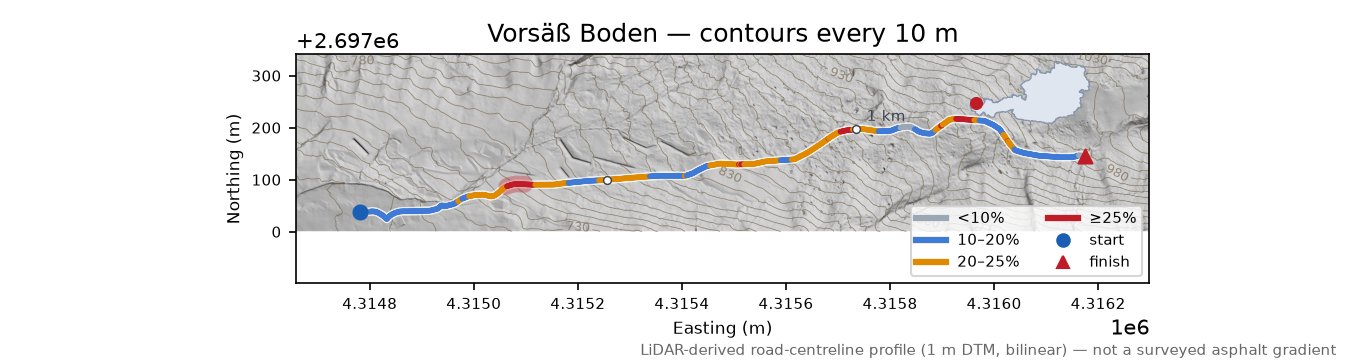 Vorsäß Boden LiDAR hillshade map with contours