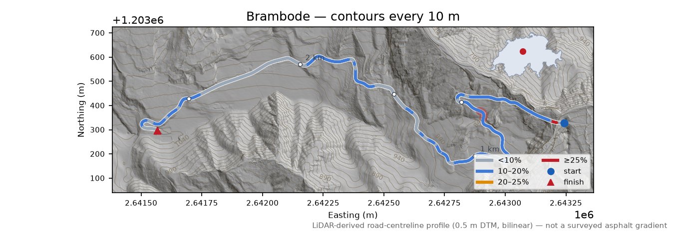 Brambode LiDAR hillshade map with contours