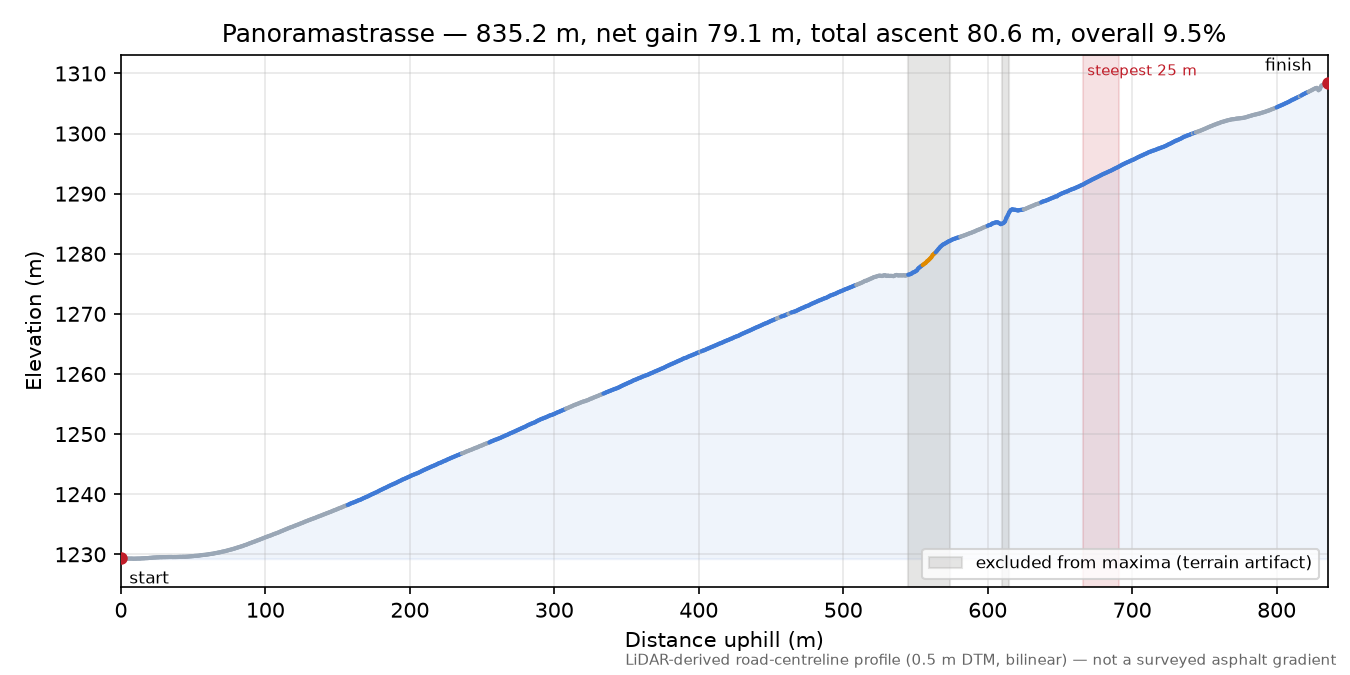Panoramastrasse elevation profile