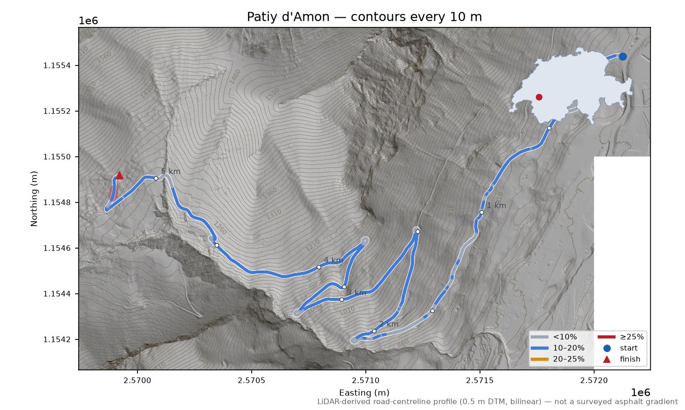 Patiy d'Amon LiDAR hillshade map with contours