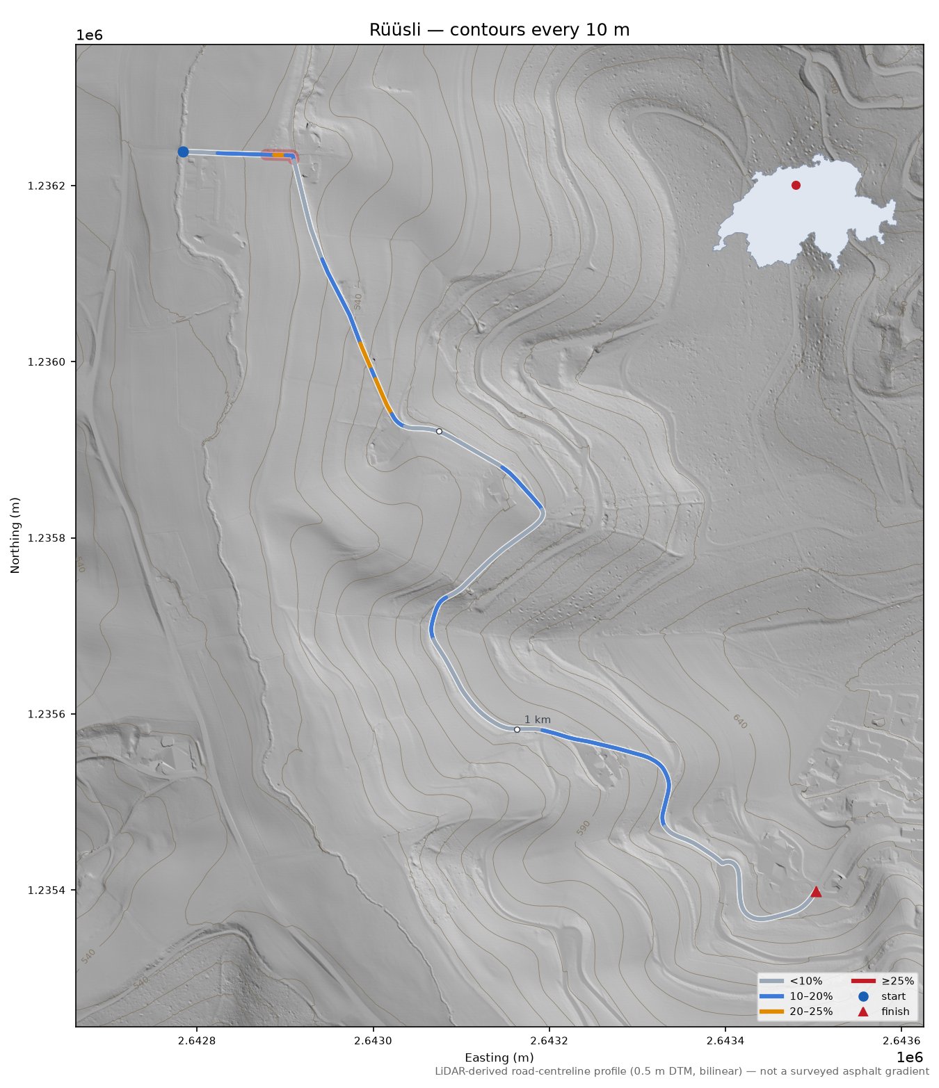 Rüüsli LiDAR hillshade map with contours