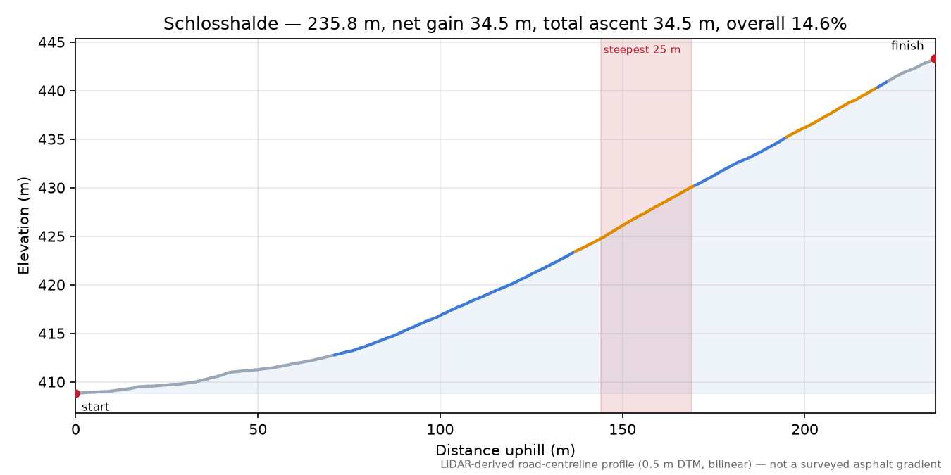 Schlosshalde elevation profile