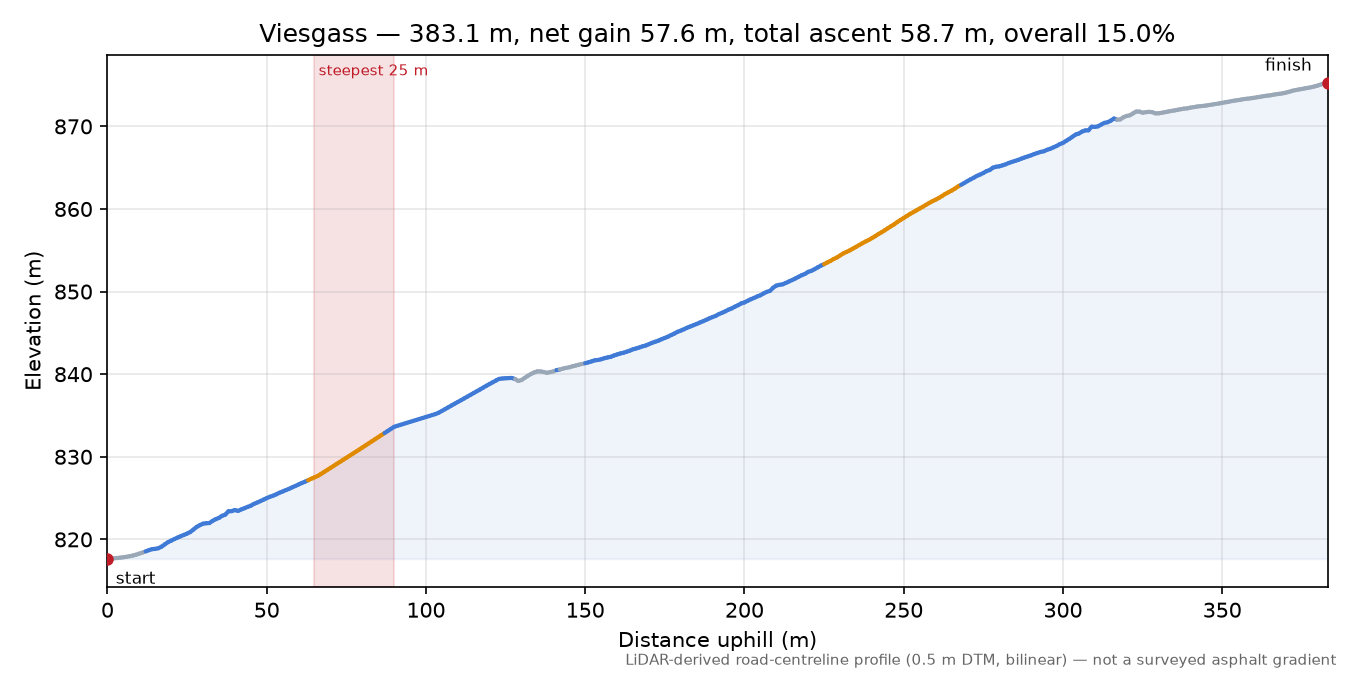 Viesgass elevation profile