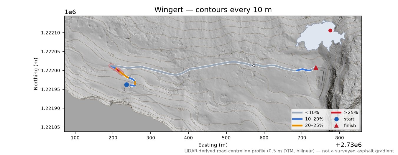 Wingert LiDAR hillshade map with contours