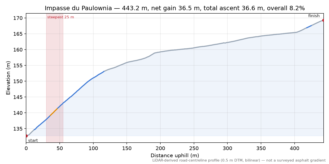 Impasse du Paulownia elevation profile