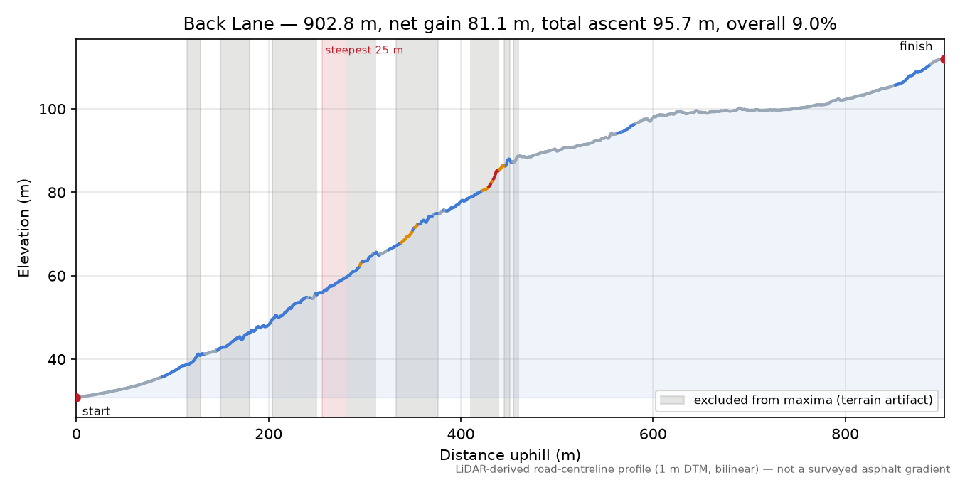 Back Lane elevation profile