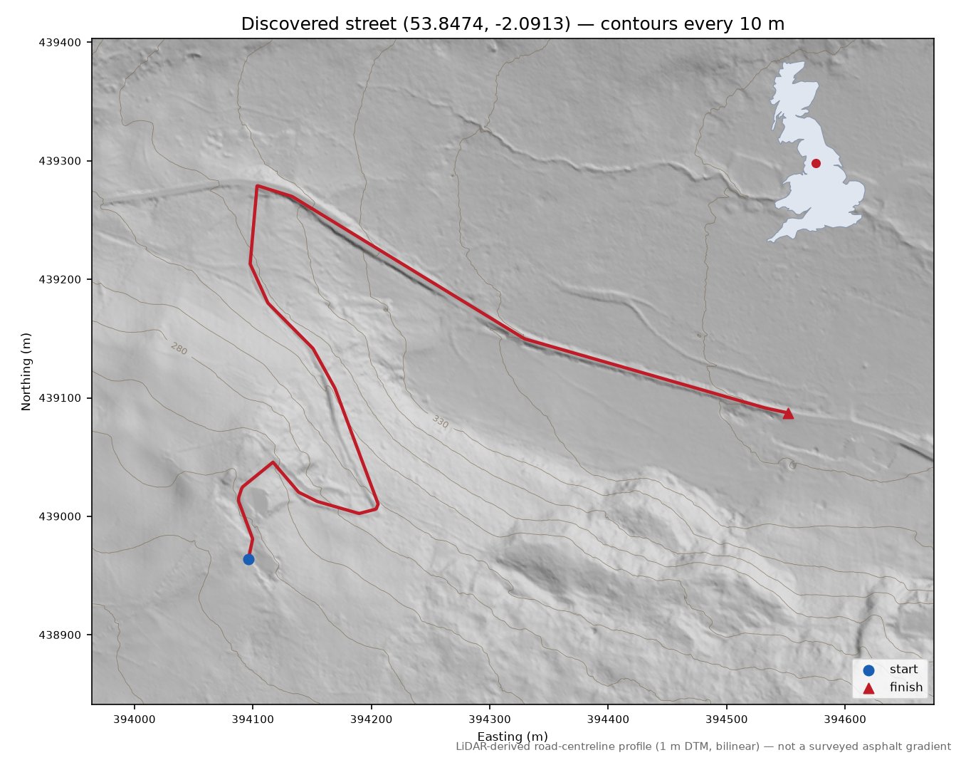 Turnhole Clough to Smithy Clough LiDAR hillshade map with contours