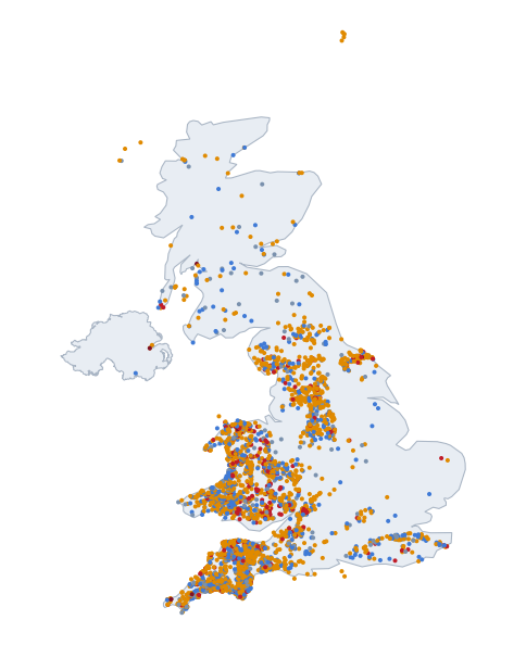 Map of every published UK climb