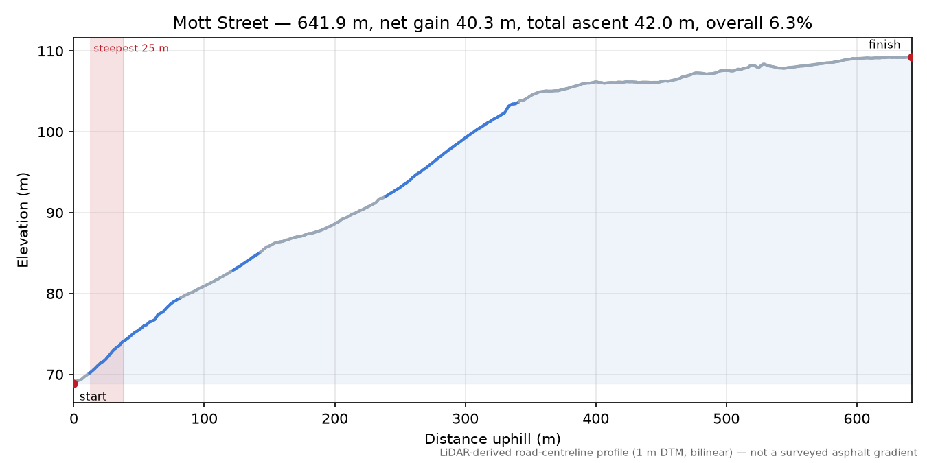 Mott Street elevation profile