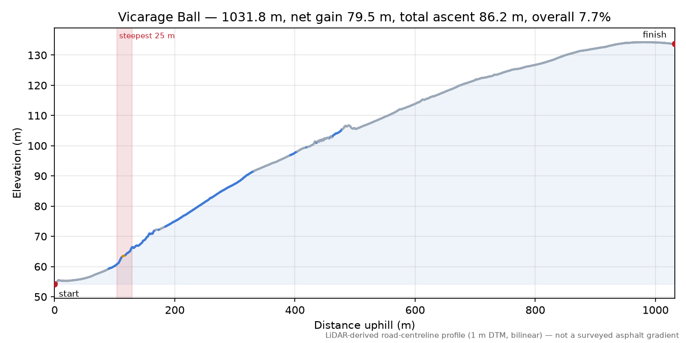 Vicarage Ball elevation profile