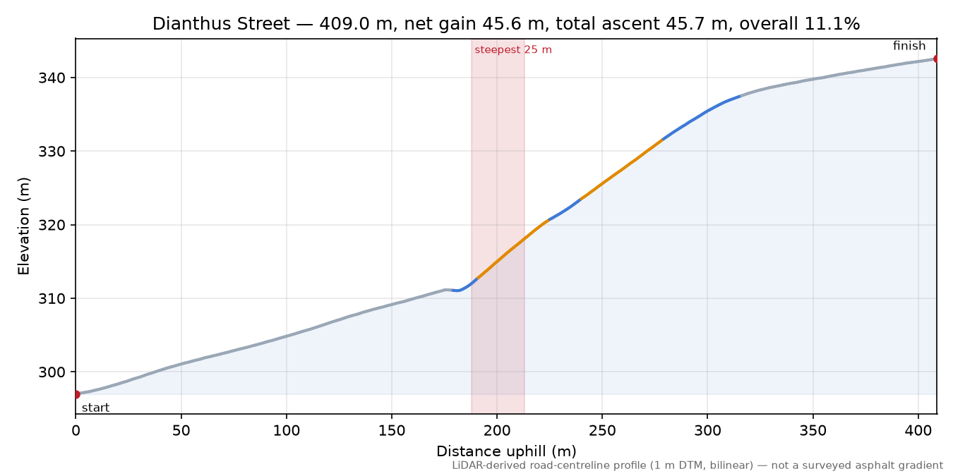 Dianthus Street elevation profile