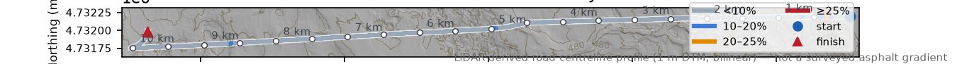 Wilder Road LiDAR hillshade map with contours
